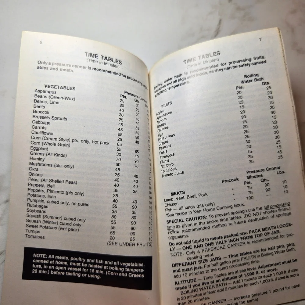 Kerr Instruction Guide to Home Canning and Freezing Vintage 1982 Ball Booklet